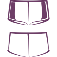 ДП 571 Плавки-шорты взрослые из однотонной ткани с боковыми отделочными деталями через цветной кант