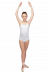 Г 45-361 Купальник гимнастический балетного типа  на тонких бретелях с драпировкой на груди